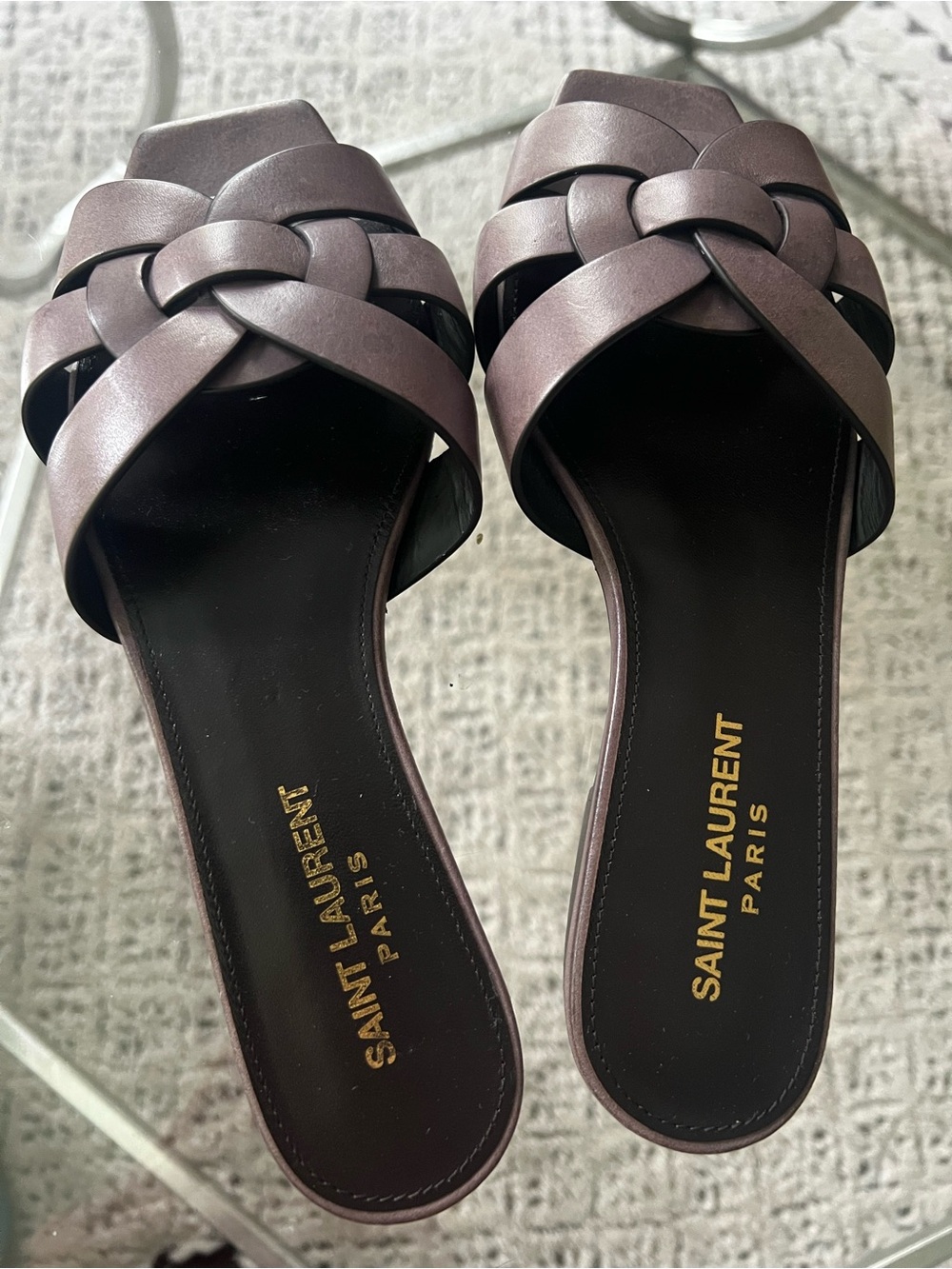 New Saint Laurent Paris Tribute slide sandals size 36 - Picture 3 of 7